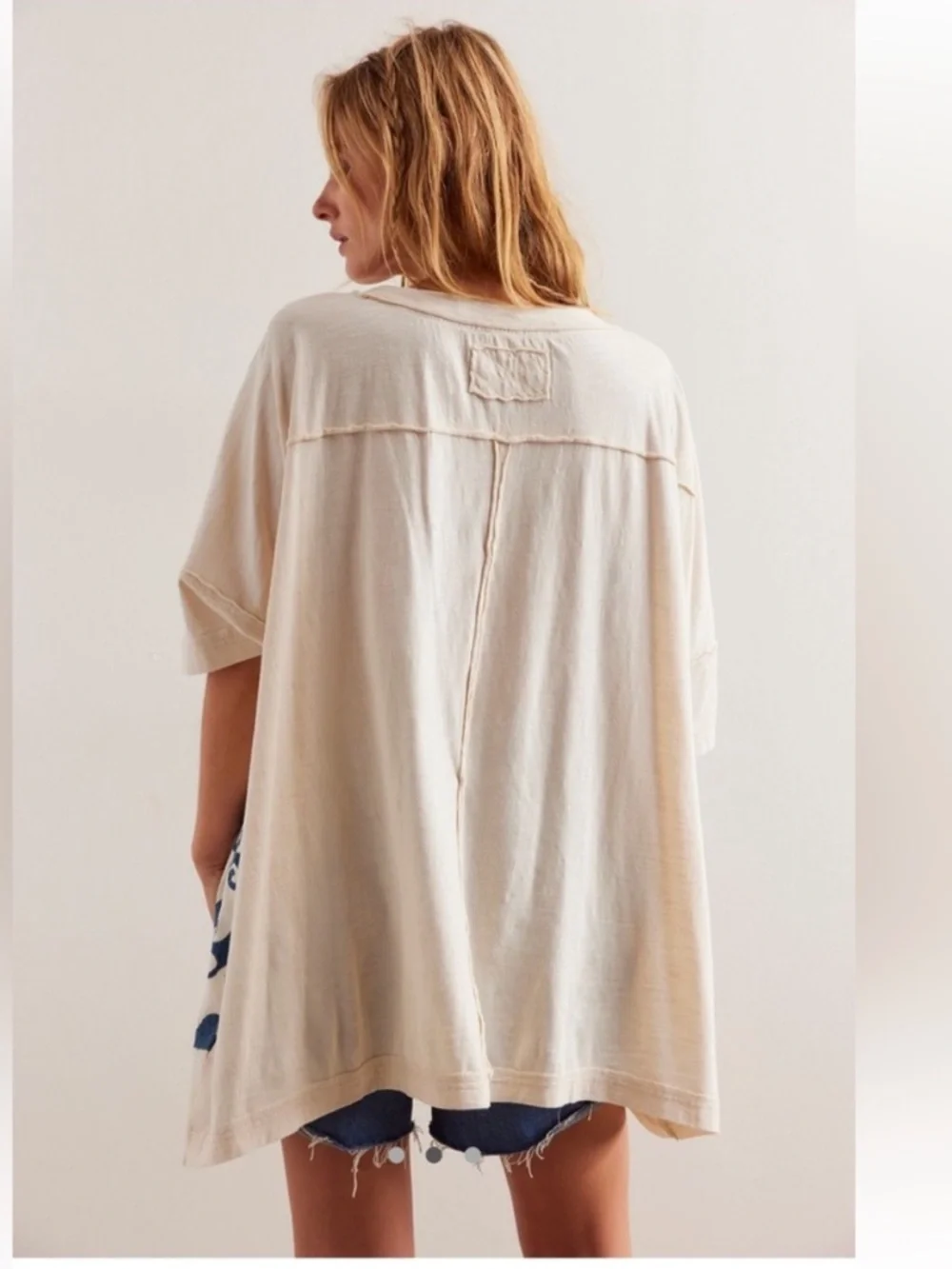 Free People We The Free Chill Vibes Wave Tee XS Oversized - Picture 3 of 9